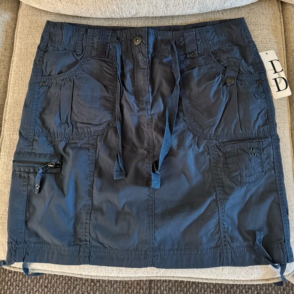 Dalia Collection Navy Blue Drawstring Skirt